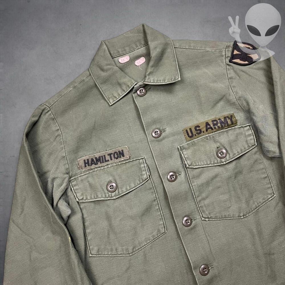 Vtg Vietnam War US Army OG-107 Type III Utility Shirt Medium 8th Infantry Patch - Picture 2 of 8